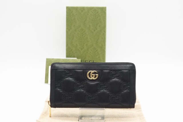 ☆安心の3大保証☆ Aランク ≪GUCCI グッチ/ラウンドファスナー長財布≫ 723784 GGマトラッセ ジップアラウンドウォレット ブラック 美品