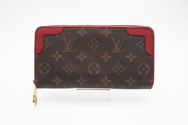 ☆安心の3大保証☆ Bランク ≪LOUIS VUITTON ルイ ヴィトン/ジッピーウォレット≫ M61854 モノグラム レティーロ スリーズ ブラウン レッ