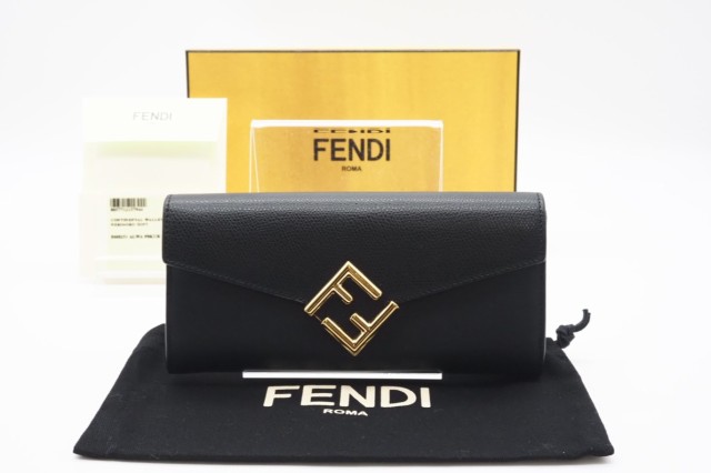 ☆安心の3大保証☆ Bランク ≪FENDI フェンディ/二つ折り長財布≫ 8M0251 FFダイヤモンド コンチネンタル財布 レザー ブラック 送料無料