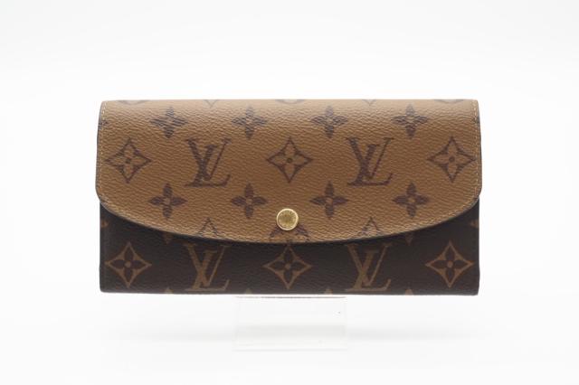 ☆安心の3大保証☆ Bランク ≪LOUIS VUITTON ルイ ヴィトン/二つ折り長財布≫ M82157 モノグラム リバース ポルトフォイユ エミリー ブラウン ベージュの通販は