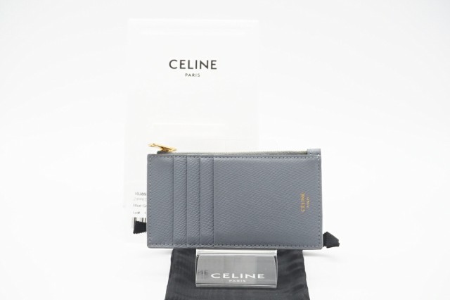 ☆安心の3大保証☆ ABランク ≪CELINE セリーヌ/コインケース≫ 10J893 カーフスキン フラグメントケース カードホルダー ブルーグレー