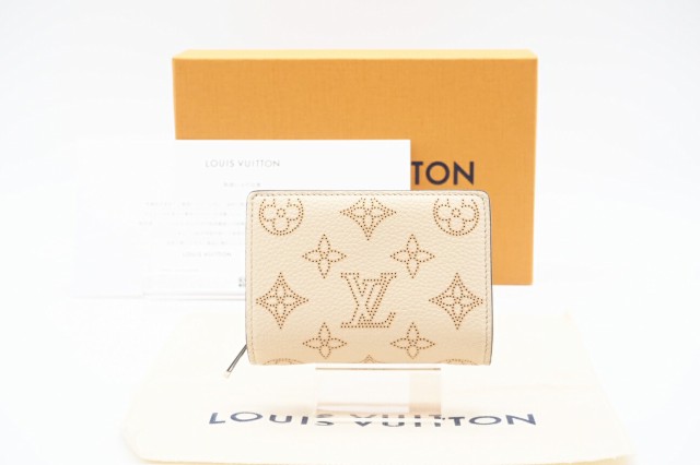 ☆安心の3大保証☆ Bランク ≪LOUIS VUITTON ルイ ヴィトン/二つ折り財布≫ M82351 マヒナ ポルトフォイユ クレア ベージュ ロゴ 送料無