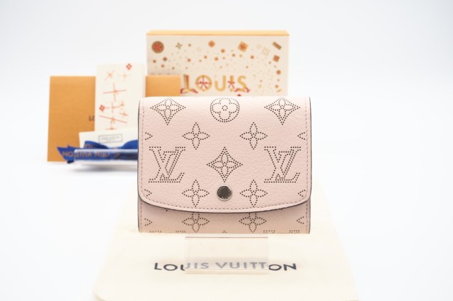 ☆安心の3大保証☆ Aランク ≪LOUIS VUITTON ルイ ヴィトン/二つ折り財布≫ M82757 マヒナ イリス コンパクト ローズ ジャスミン ピンク