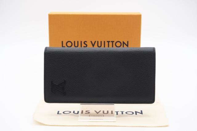 ☆安心の3大保証☆ Bランク ≪LOUIS VUITTON ルイ ヴィトン/二つ折り長財布≫ M69980 LV アエログラム  ポルトフォイユ ブラザ ノワール 黒 送料無料の通販は 55,780円