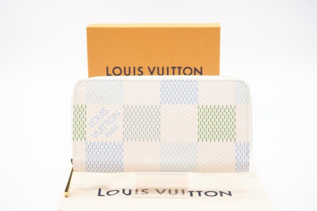 ☆安心の3大保証☆ Aランク ≪LOUIS VUITTON ルイ ヴィトン/ジッピー ウォレット≫ N40748 ダミエリシャス ピスタチオ グリーン クリーム