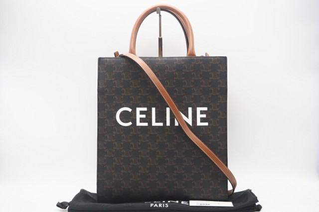 ☆安心の3大保証☆ Aランク ≪CELINE セリーヌ/2WAYバッグ≫ 191542BZK.04LU トリオンフキャンバス スモール バーティカル カバ 極美品