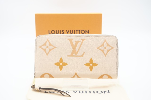 ☆安心の3大保証☆ ABランク ≪LOUIS VUITTON ルイ ヴィトン/ジッピーウォレット≫ M80402 バイカラー モノグラム アンプラント クレーム