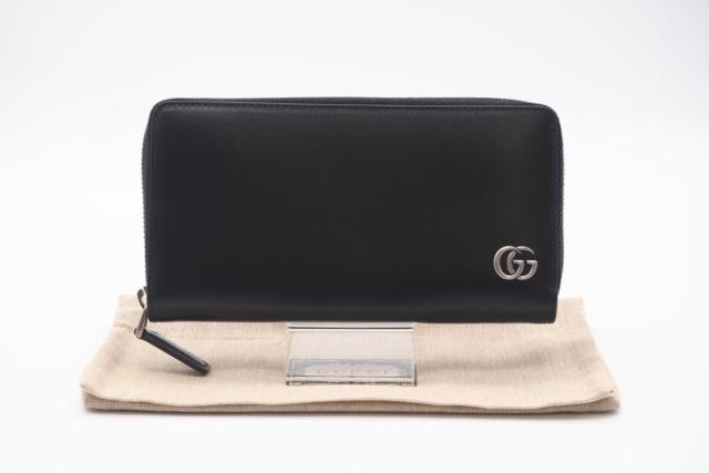 ☆安心の3大保証☆ Aランク ≪GUCCI グッチ/ラウンドファスナー長財布≫ 428736 GGマーモント ジップアラウンド ウォレット ブラック 美品 送料無料の通販は 50,080円