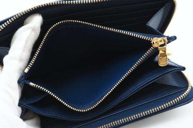 ルイヴィトン モノグラム デニム ジッピーウォレット 財布 ブルー