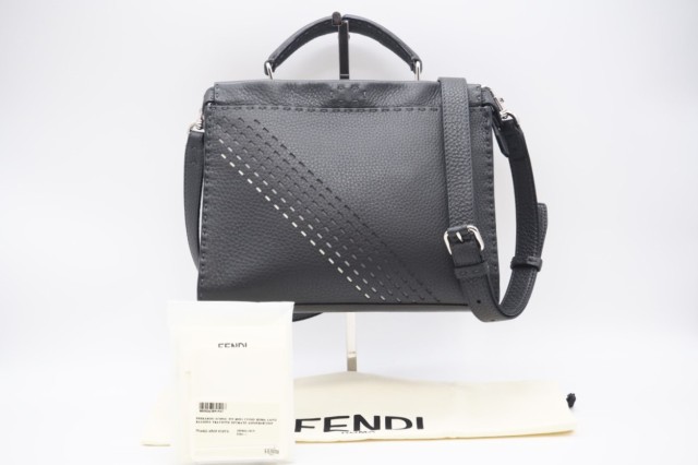 ☆安心の3大保証☆ ABランク ≪FENDI フェンディ/2WAYバッグ≫ 7VA422 セレリア ピーカブーアイシーユー ハンドバッグ グレー ホワイト 美品 送料無料