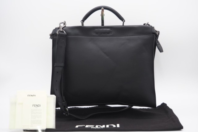 ☆安心の3大保証☆ Bランク ≪FENDI フェンディ/2WAYバッグ≫ 7VA406 レザー ピーカブーフィット ブリーフケース ビジネスバッグ ブラック 送料無料の通販は