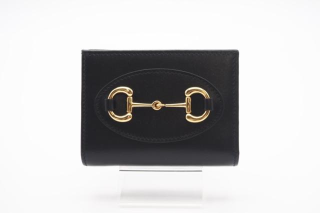 ☆安心の3大保証☆ ABランク ≪GUCCI グッチ/二つ折り財布≫ 621887 ホースビット 1955 レザー カードケース ウォレット ＆紙幣入れ付き 送料無料