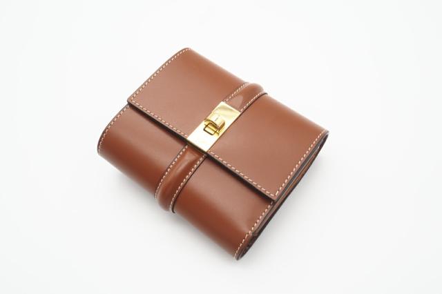 CELINE トリフォールドウォレット コンパクト 三つ折り財布 タン CELINE トリフォールドウォレット コンパクト 三つ折り財布 タン