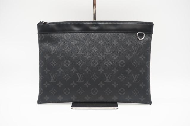 ☆安心の3大保証☆ Bランク ≪LOUIS VUITTON ルイ ヴィトン/クラッチバッグ≫ M62291 モノグラム エクリプス ポシェット ディスカバリー ブラック グレー