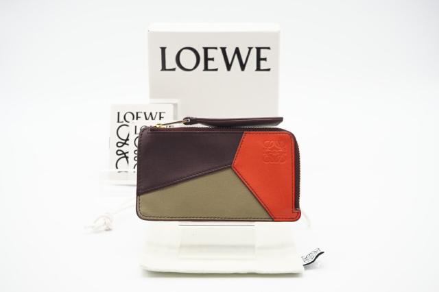 ☆安心の3大保証☆ Bランク ≪LOEWE ロエベ/ケース≫ C510Z40X16 クラシックカーフ パズル カードホルダー オレンジ ボルドー ベージュ