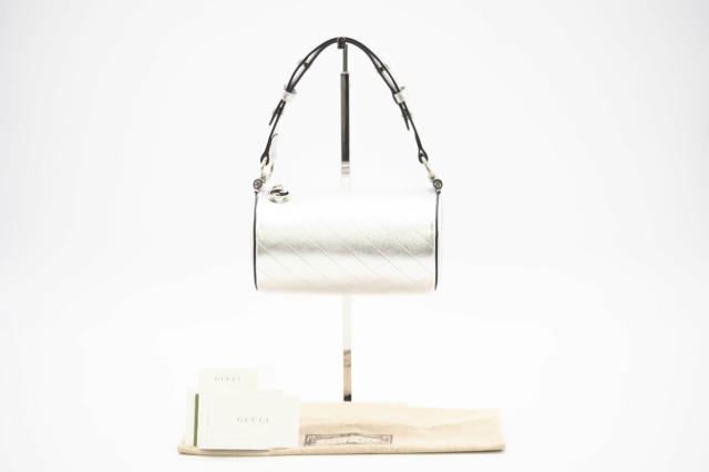 ☆安心の3大保証☆ Aランク ≪GUCCI グッチ/ハンドバッグ≫ 760170 ブロンディ ミニ ワンショルダー レザー シルバー 未使用品 送料無料