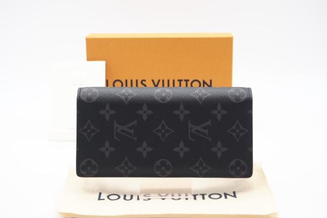 ☆安心の3大保証☆ ABランク ≪LOUIS VUITTON ルイ ヴィトン/二つ折り長財布≫ M61697 モノグラム エクリプス ポルトフォイユ ブラザ ブラック グレー