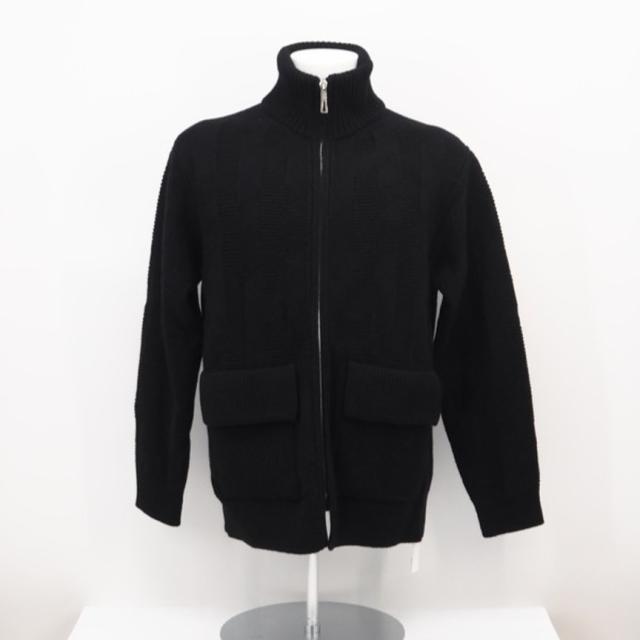 ☆安心の3大保証☆ Aランク ≪HERMES エルメス/ジャケット≫ 4E2226D3 ウール ナイロン ブルゾン ニット ブラック メンズ 極美品 送料無料