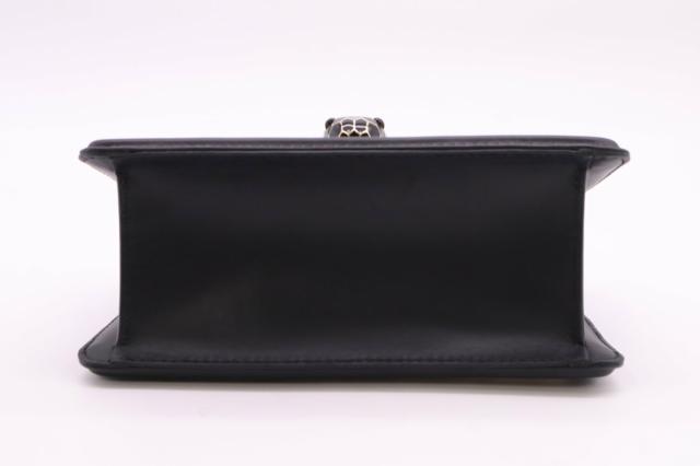 ☆安心の3大保証☆ Aランク ≪BVLGARI ブルガリ/ショルダーバッグ≫ 289944 セルペンティ レザー ダイヤモンド ブラスト ベージュ ブラック 送料無料 ショルダーバッグ