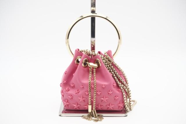 ★3日以内返品可★ JIMMY CHOO ジミー チュウ  スタースタッズマイクロ ボン ボン チェーンショルダーバッグ ピンク バッグ
