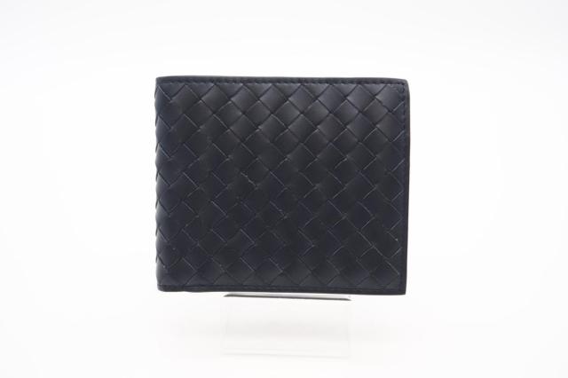 ★3日以内返品可★ BOTTEGA VENETA ボッテガ ヴェネタ 743211 イントレチャート 二つ折り財布 ブラック 財布