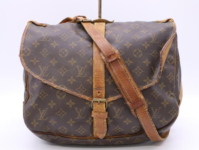 ルイヴィトン ソミュール35 モノグラム ショルダーバッグ LOUIS