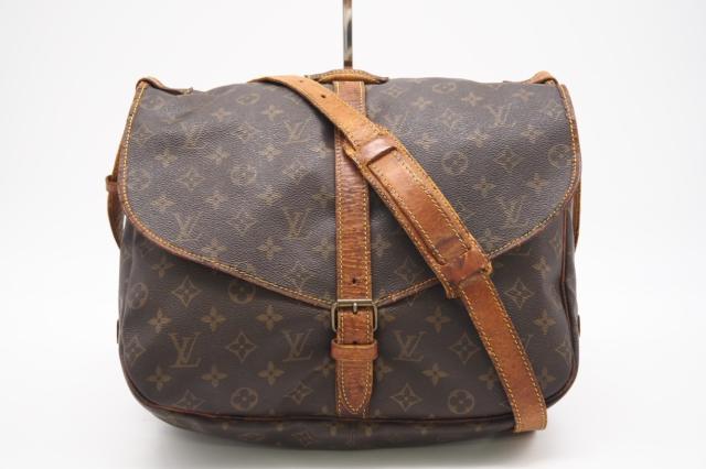 ★３日以内返品可★ LOUIS VUITTON ルイ ヴィトン M42254 モノグラム ソミュール35 ブラウン バッグ