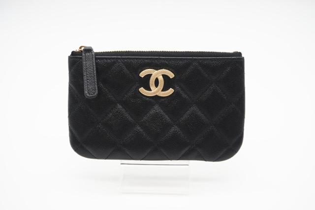 ★３日以内返品可★ CHANEL シャネル AP2967 キャビアスキン キルティング ココマーク スモールポーチ ブラック ケース