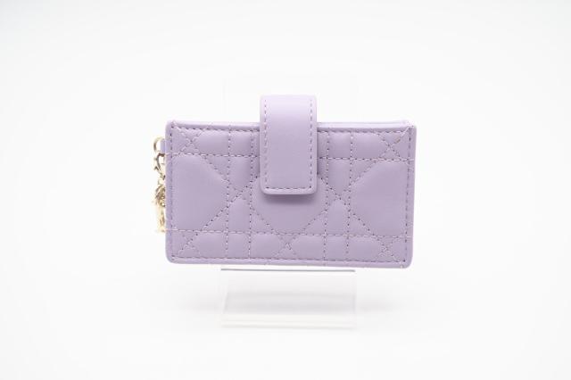 ★３日以内返品可★ Christian Dior クリスチャンディオール S0074ONMJ ラムスキン Lady Dior Jasmine カードホルダー パープル カードケース