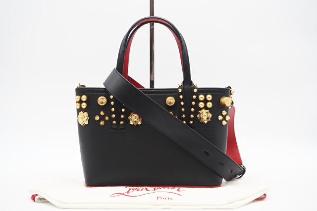 ★３日以内返品可★ Christian Louboutin クリスチャン ルブタン 1225051 ミニ エンパイア スパイク クロンヌ トップハンドル バッグ