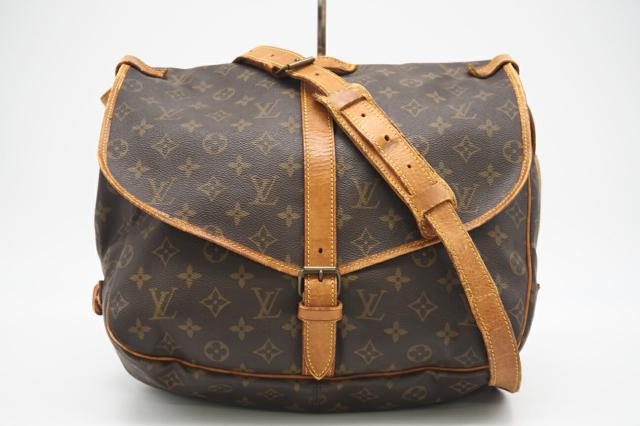 ★３日以内返品可★ LOUIS VUITTON ルイ ヴィトン M42254 モノグラム ソミュール35 ブラウン バッグ