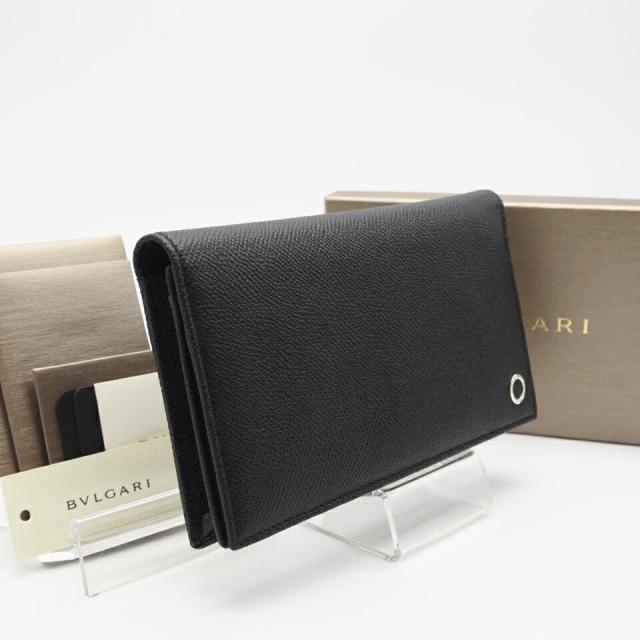 ★3日以内返品可★ BVLGARI ブルガリ 30398 ブルガリ ブルガリ マン ラージウォレット ブラック ブルー 二つ折り長財布 美品