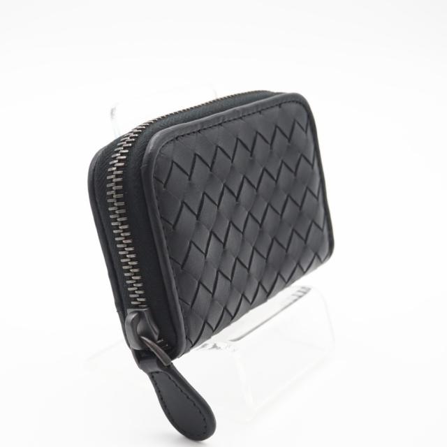 ★3日以内返品可★ BOTTEGA VENETA ボッテガ ヴェネタ 114075 イントレチャート ブラック ラウンドファスナーケース 極美品