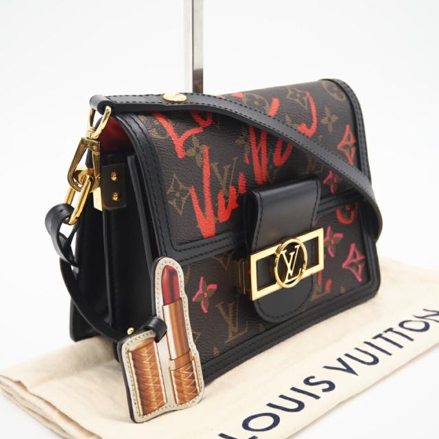 ★3日以内返品可★ LOUIS VUITTON ルイ ヴィトン M45889 ドーフィーヌMINI フォールインラブ ブラウン レッド ショルダーバッグ 極美品