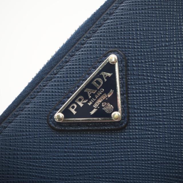 ★3日以内返品可★ 美品 PRADA プラダ サフィアーノ トライアングルロゴ コインケース 2MM003_QHH_F0016 コインケース ネイビー サフィアーノ メンズ_4