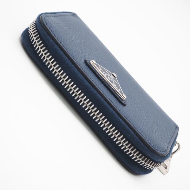 ★3日以内返品可★ 美品 PRADA プラダ サフィアーノ トライアングルロゴ コインケース 2MM003_QHH_F0016 コインケース ネイビー サフィアーノ メンズ_5