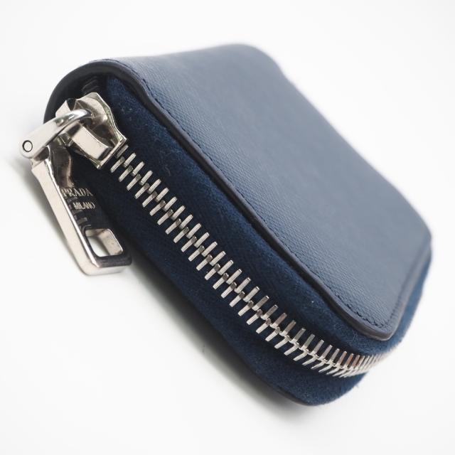 ★3日以内返品可★ 美品 PRADA プラダ サフィアーノ トライアングルロゴ コインケース 2MM003_QHH_F0016 コインケース ネイビー サフィアーノ メンズ_7
