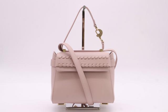 ★3日以内返品可★ 美品 Chloe クロエ ナチャ レザー スモール2WAY ショルダー CHC22WS123I91 2wayショルダーバッグ ピンクベージュ レザー レディース