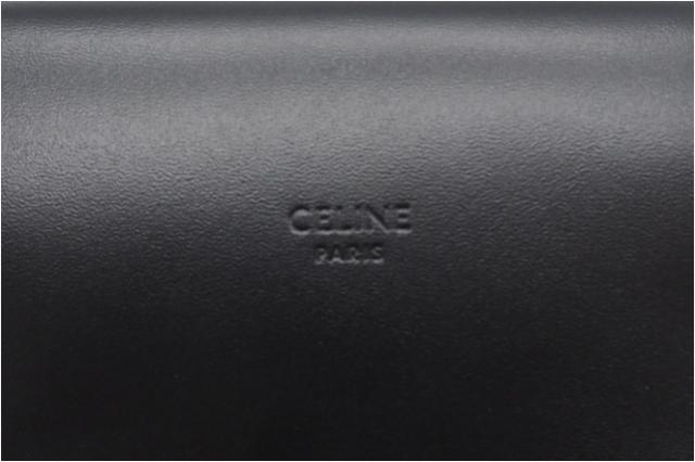 ★3日以内返品可★ 極美品 CELINE セリーヌ レザー ヴィンテージロゴプリント ジップアラウンドウォレット 496317 ショルダーバッグ ブラック ホワイト レザー レディース_10