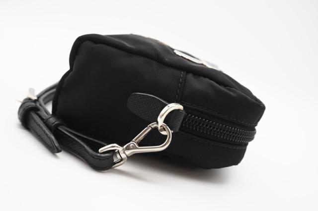 ★3日以内返品可★ 極美品 PRADA プラダ ナイロン テスートスマルト ロゴポーチ 1NE021 ポーチ ブラック ナイロン レディース_6