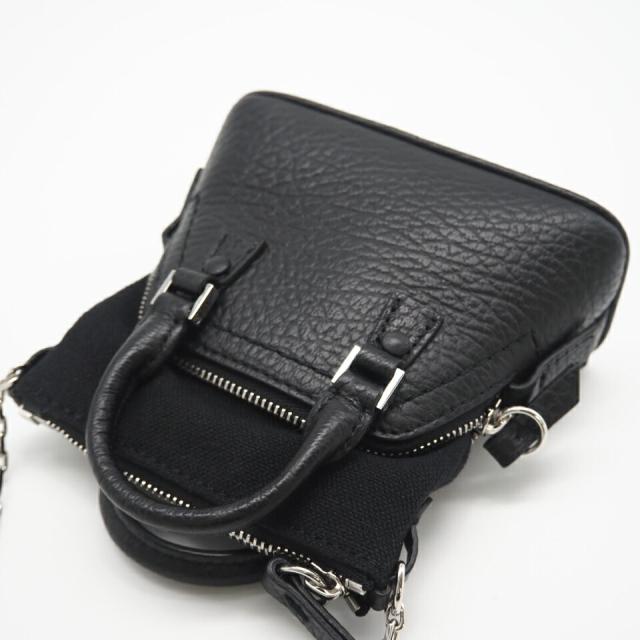 ★3日以内返品可★ 極美品 MAISON MARGIELA メゾンマルジェラ 5AC キャンバスxレザー ベビー 2WAYショルダー SB3WG0025 ショルダーバッグ ブラック キャンバス レザー レディース_2
