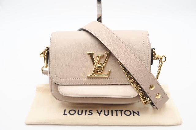 ★3日以内返品可★ 美品 LOUIS VUITTON ルイ・ヴィトン ロックミー テンダー M58554 2wayショルダーバッグ グレージュ ベージュ クリーム ブルー グレインカーフレザー レディース