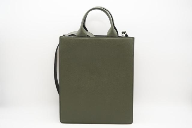 ★3日以内返品可★ 美品 Valextra ヴァレクストラ ソフトカーフスキン ボクシィ ミリタリー WBBX0044028LRL99VM 2wayショルダーバッグ カーキ カーフレザー レディース_3