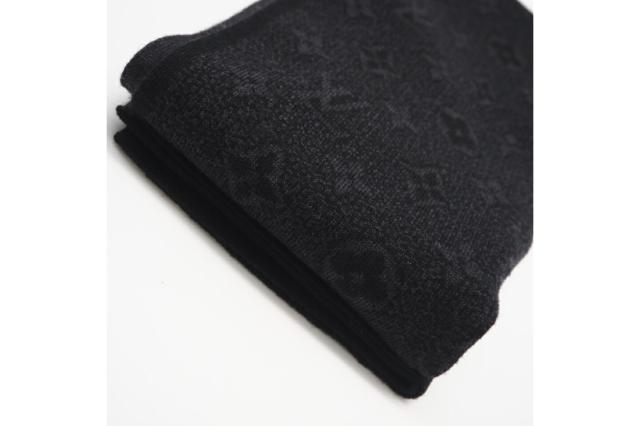 ★3日以内返品可★ 極美品 LOUIS VUITTON ルイ・ヴィトン エシャルプ モノグラム エクリプス ウール マフラー M71648 マフラー ブラック グレー ウール レディース_10