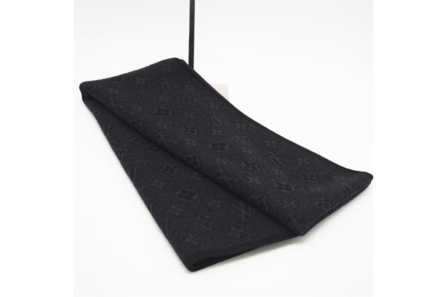 ★3日以内返品可★ 極美品 LOUIS VUITTON ルイ・ヴィトン エシャルプ モノグラム エクリプス ウール マフラー M71648 マフラー ブラック グレー ウール レディース_2
