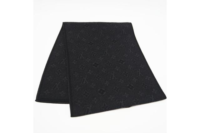 ★3日以内返品可★ 極美品 LOUIS VUITTON ルイ・ヴィトン エシャルプ モノグラム エクリプス ウール マフラー M71648 マフラー ブラック グレー ウール レディース_4