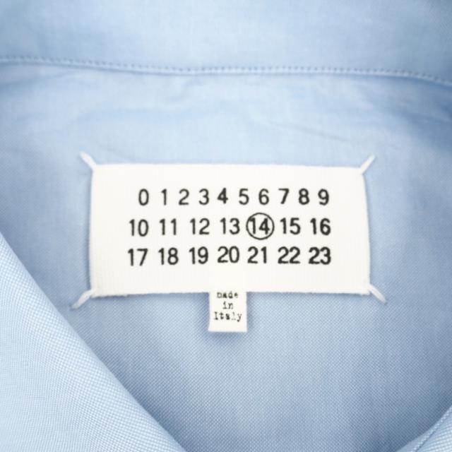★3日以内返品可★ 極美品 MAISON MARGIELA メゾンマルジェラ オーガニックコットン 20AW コットン シャツ 39 39 S50DL0448 長袖シャツ ブルー コットン メンズ