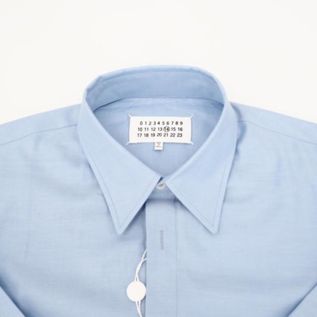 ★3日以内返品可★ 極美品 MAISON MARGIELA メゾンマルジェラ オーガニックコットン 20AW コットン シャツ 39 39 S50DL0448 長袖シャツ ブルー コットン メンズ