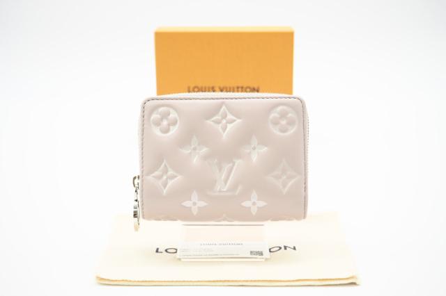 ★3日以内返品可★ 極美品 LOUIS VUITTON ルイ・ヴィトン ラムレザー ポルトフォイユ ルー ブルーム M14154 二つ折り財布 ピンク系グレー カーフレザー レディース