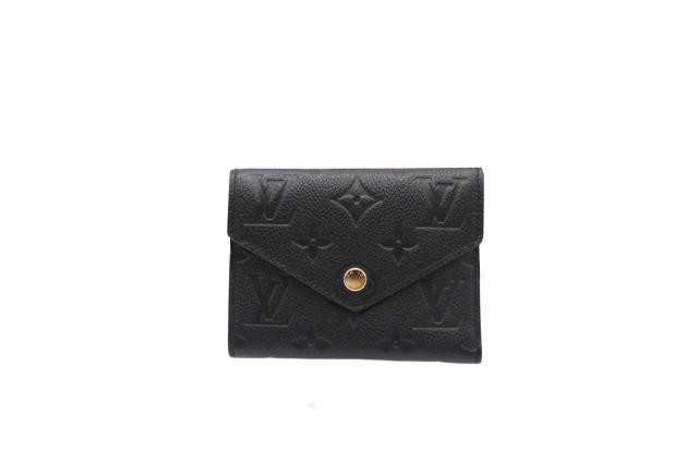 ★3日以内返品可★ 極美品 LOUIS VUITTON ルイ・ヴィトン アンプラント ポルトフォイユヴィクトリーヌ M64060 三つ折り財布 ブラック カーフレザー レディース_1